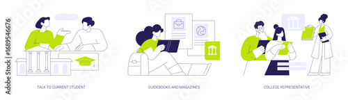 Choosing a college isolated cartoon vector illustrations se