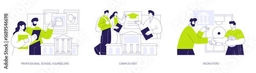 Connect with a college isolated cartoon vector illustrations se