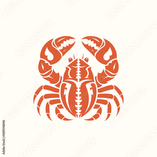 Crab icon logo flat vector design