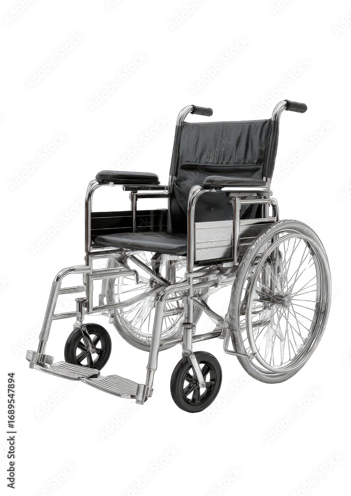 Fototapeta premium Gray wheelchair with black seat