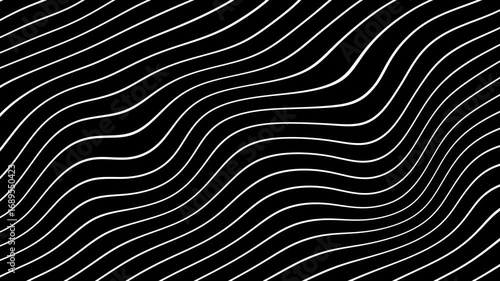 Wavy lines black and white background animation