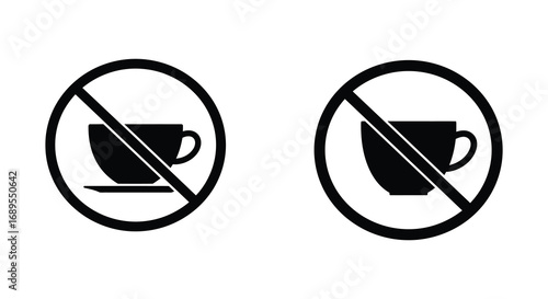no coffee symbol depicted twice in simple black and white