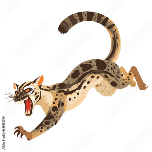 Leaping Lion Silhouette Vector