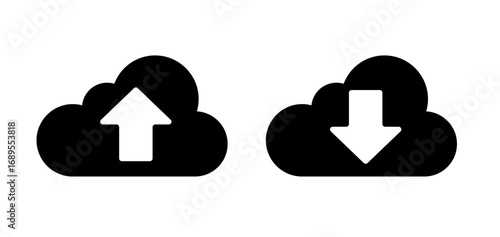 Wallpaper Mural simple classic upload to download from internet cloud storage icons vector set on transparent background Torontodigital.ca