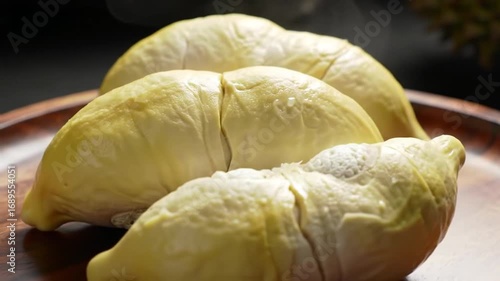 Fresh durian fruit close up