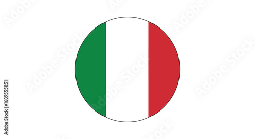 italian flag colors displayed vertically in oval shape