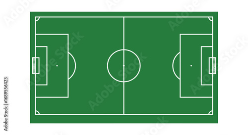 a soccer field layout with clear markings and goals