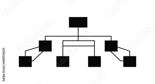 a simple black square diagram with branching lines