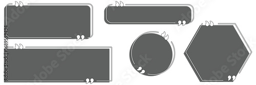 Quote box frame set. Texting quote boxes. Templates of texting black line quote frames for definition, remark, and citation design. Speech bubble infographic design template Quote Mark Rectangle Frame