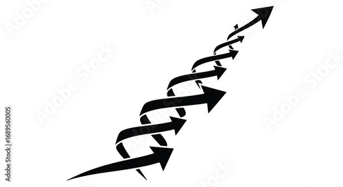Dynamic upward arrow graphic symbolizing progress and growth on a clean background.