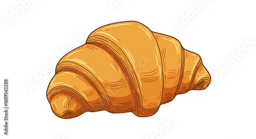 Delicious Golden Croissant Pastry with Flaky Texture.