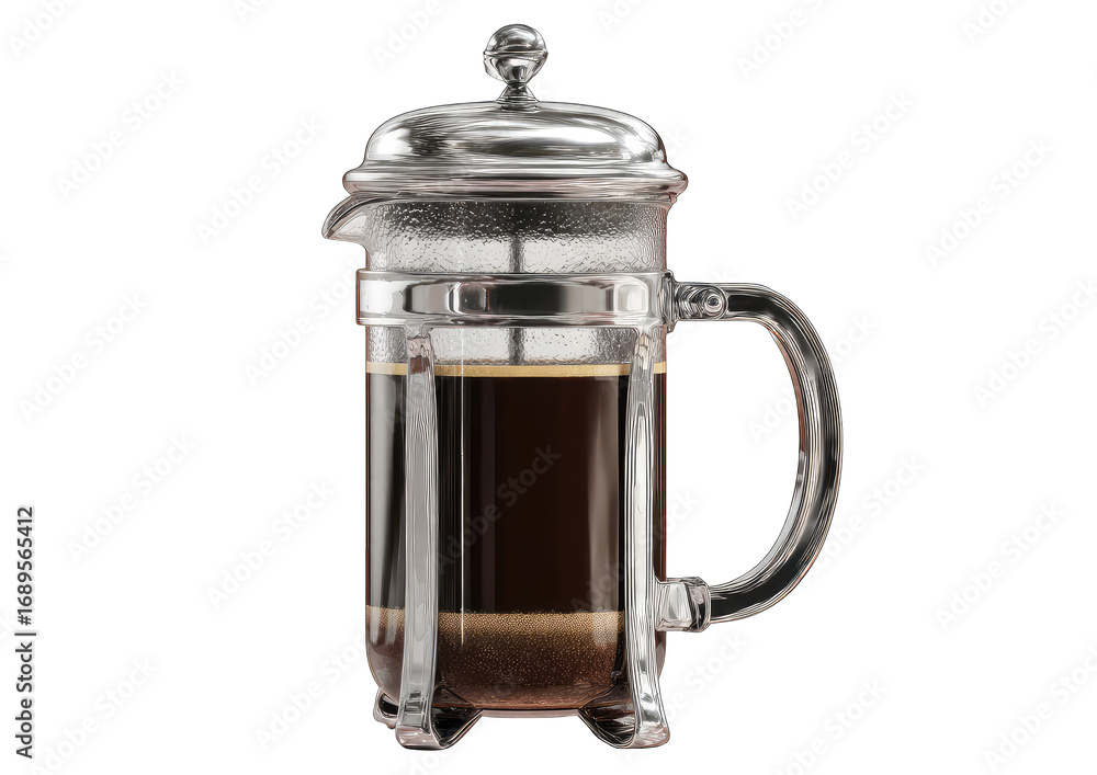 Obraz premium Transparent coffee French press