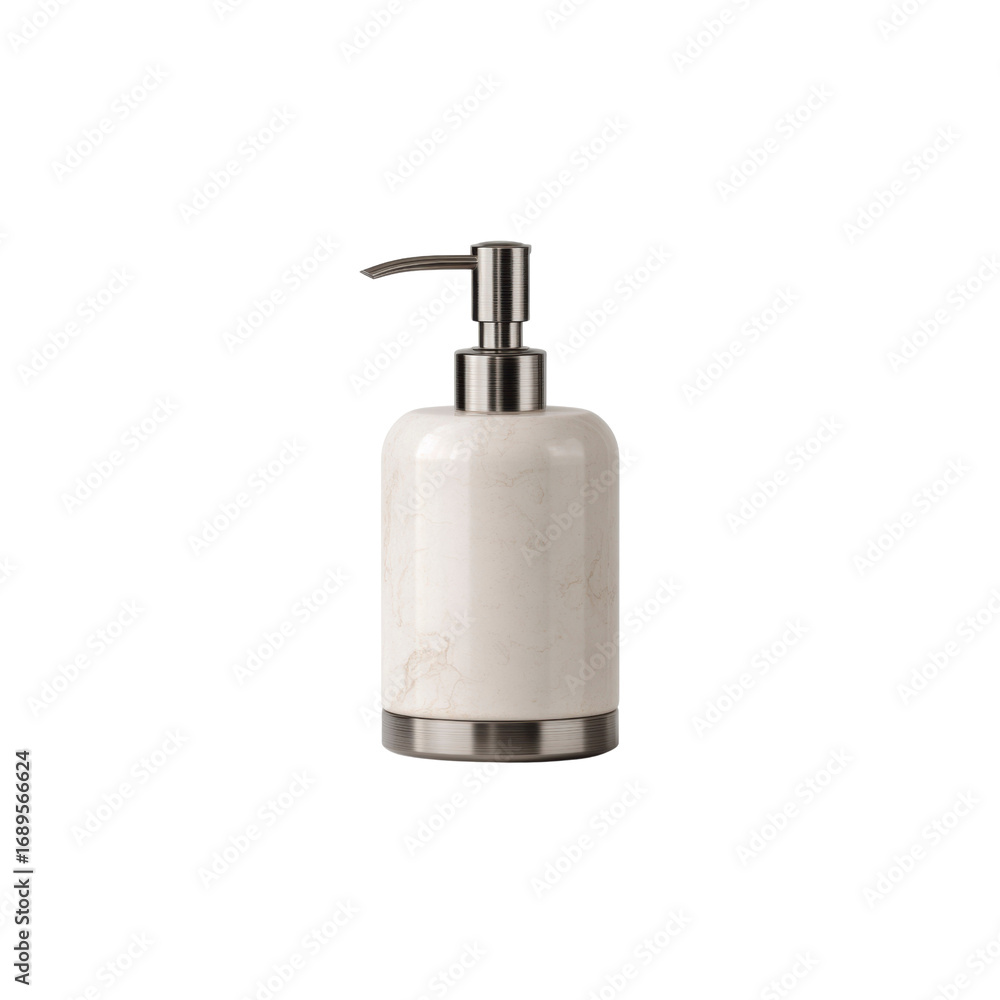 Fototapeta premium Elegant Marble and Stainless Steel Soap Dispenser for Bathroom Decor
