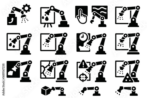 Robot mode color icon generation pattern manual painter vector painting restoration calibration