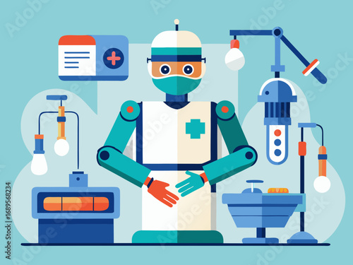 Robot Doctor in a Medical Setting healthcare hospital