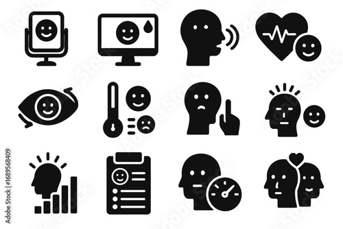 Voice stress sensing vector change feedback emotion history personalized icon mirror muscle