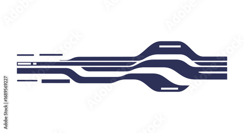 abstract design featuring layered geometric shapes with flowing lines