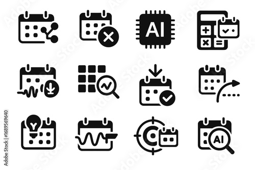 Goals calendar light icon predictive engine reschedule vector ar ai synced suggestion