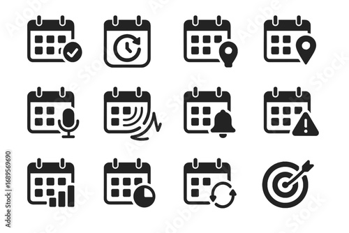 Voice event ar entry vector alert auto icon wave calendar reminder planning