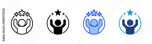 Self Confidence Icon Set Multiple Style Collection
