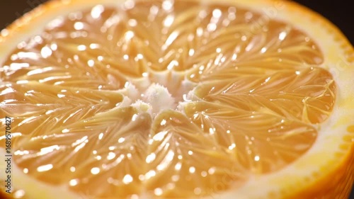 Orange slice close up