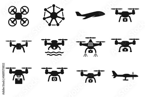 Type spray shape vector drone underwater icon diverse agricultural delivery foldable