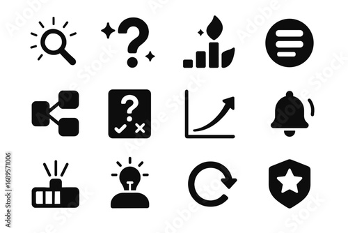 Knowledge quiz learning skill companion icon vector question progress encouragement concept