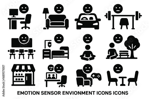 Gym icon interior meeting vector hospital gaming emotion room space sensor home