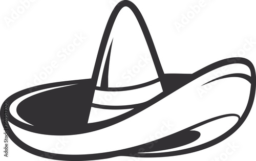 Mexican sombrero hat. Traditional sombreros with ethnic patterns, Mexico style masks cartoon vector illustration of Mexican fashion illustration
