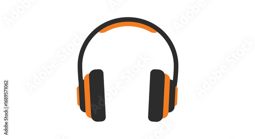 wireless headphones with orange accents and sleek black design