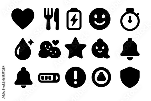 Hunger icon level virtual mood vector health pet cleanliness bar alert bonding