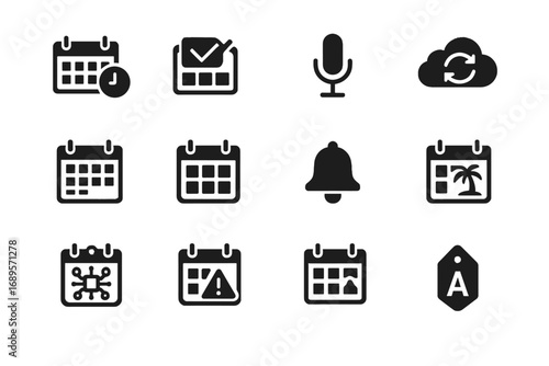 Input calendar highlight icon alert checklist recurring bell picker vector smart
