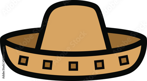 Mexican sombrero hat. Traditional sombreros with ethnic patterns, Mexico style masks cartoon vector illustration of Mexican fashion illustration