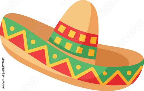 Mexican sombrero hat. Traditional sombreros with ethnic patterns, Mexico style masks cartoon vector illustration of Mexican fashion illustration
