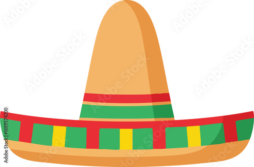 Mexican sombrero hat. Traditional sombreros with ethnic patterns, Mexico style masks cartoon vector illustration of Mexican fashion illustration