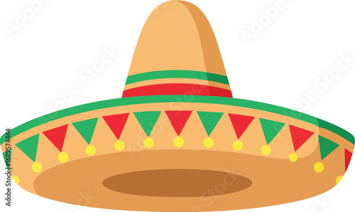 Mexican sombrero hat. Traditional sombreros with ethnic patterns, Mexico style masks cartoon vector illustration of Mexican fashion illustration