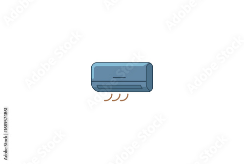 Vector illustration of cartoon room air conditioner