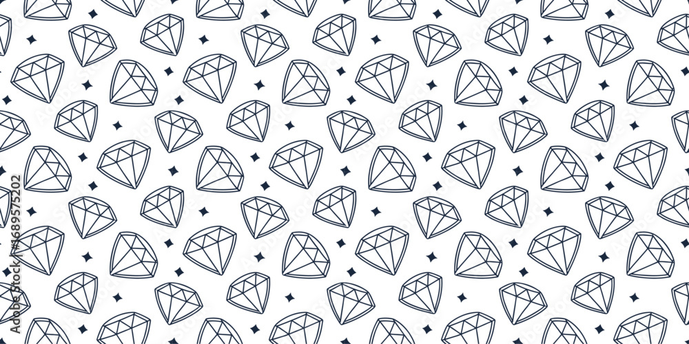 Seamless diamond pattern with elegant gemstone line art, luxury jewel background for fabric, wallpaper, wrapping, fashion design, decorative surface print and modern artwork. Seamless diamond pattern with elegant gemstone line art, luxury jewel background for fabric, wallpaper, wrapping, fashion design, decorative surface print and modern artwork.