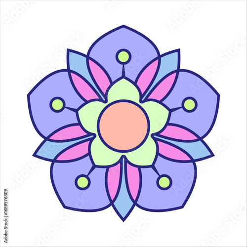 Colorful Abstract Flower Illustration