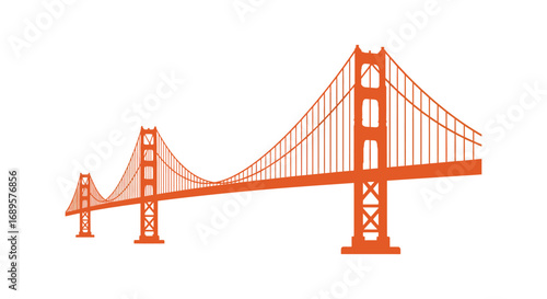 a vibrant orange silhouette of san francisco s iconic golden gate bridge