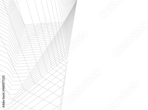 Abstract futuristic architecture. Vector 3d illustration