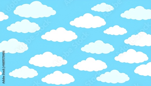 Fototapeta Naklejka Na Ścianę i Meble -  Cartoon clouds in a light blue sky