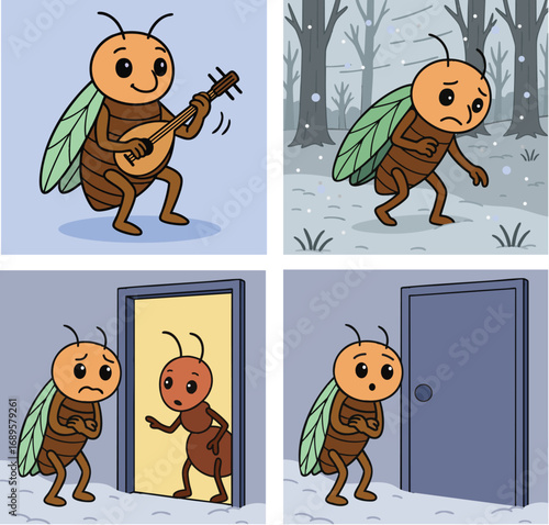 The fable of the cicada and the ant.