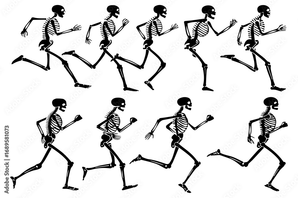 Obraz premium Running Skeleton Sequence Vector Design