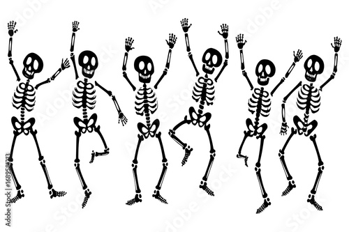 Funny Dancing Skeletons Vector Design