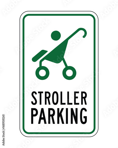 Stroller Parking Sign – Designated Area for Parents and Caregivers