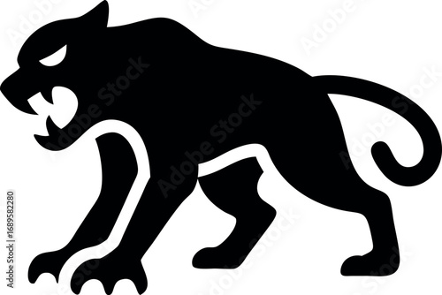 Illustration of a black panther in a stalking pose, symbolizing power and stealth in the animal kingdom