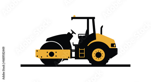 a road roller machine on flat surface