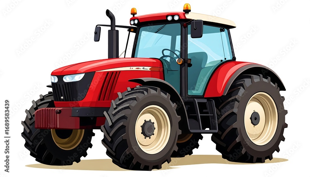 Obraz premium Red tractor illustration