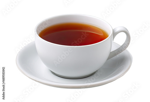 Wallpaper Mural A full white teacup and saucer filled with dark reddish-brown tea Torontodigital.ca